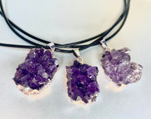 Load image into Gallery viewer, Amethyst Druzy Cluster Pendants