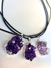 Load image into Gallery viewer, Amethyst Druzy Cluster Pendants