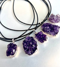 Load image into Gallery viewer, Amethyst Druzy Cluster Pendants